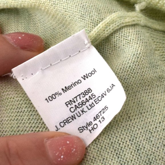 100% Merino Wool Spring Mint Green 3/4 Sleeve Sweater - Picture 6 of 6